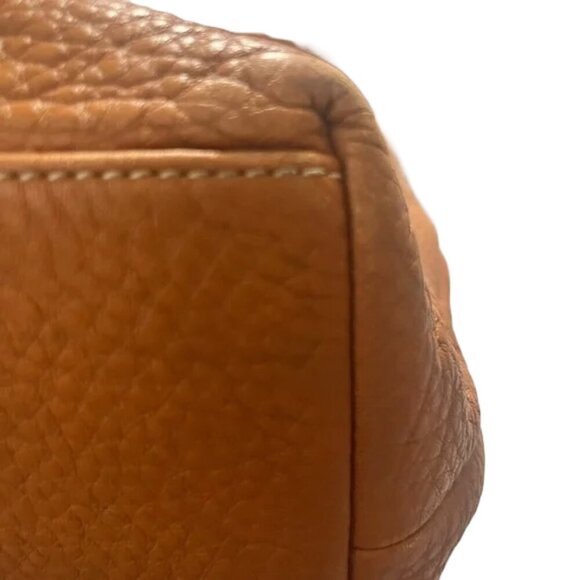 Dooney & Bourke Florentine brown pebble leather shoulder bag. Leather Bucket Bag - Picture 5 of 10